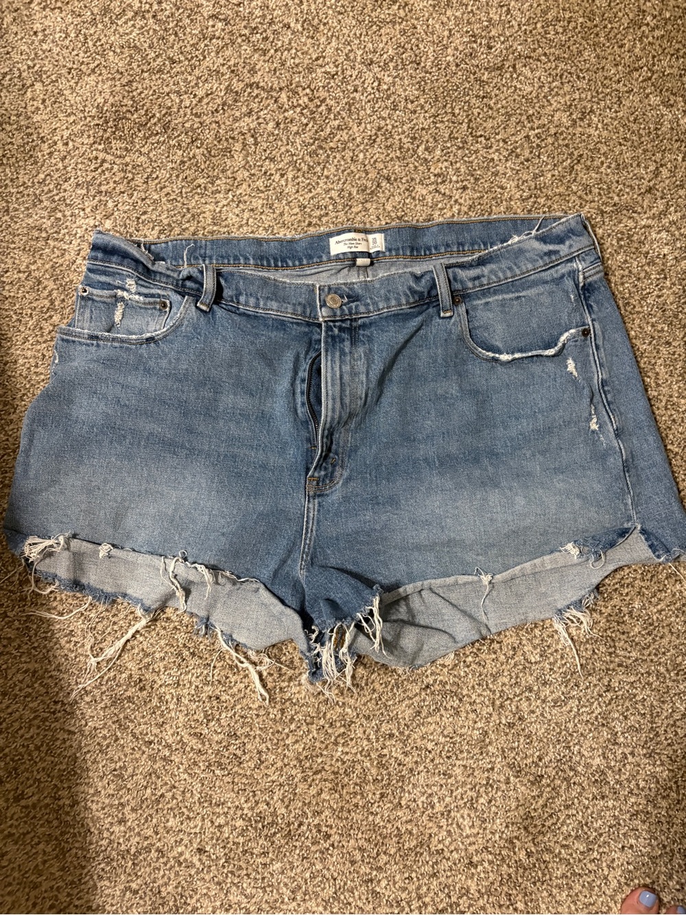 Abercrombie & Fitch Distressed Blue Denim Cutoff Shorts